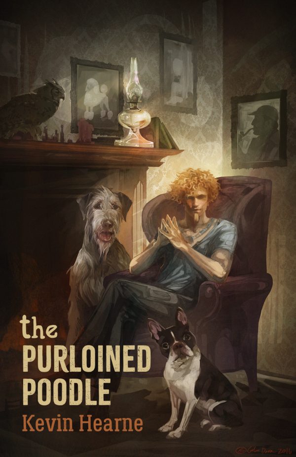 Cover art for the Purloined Poodle, illustrated by Galen Dara.